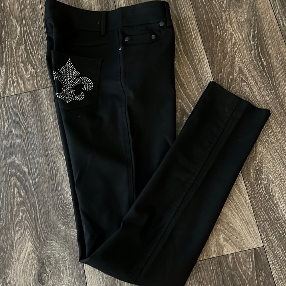 Women Cache Skinny Coated Black Jeans 0